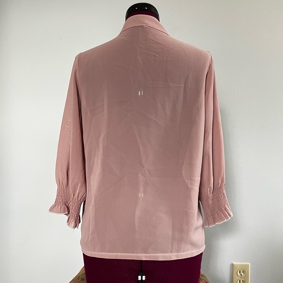 K-Fashion Sheer Pink Blouse, Sz M - Picture 2 of 5
